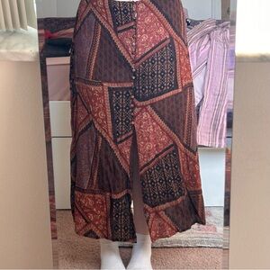Patchwork Patterned Midi Skirt